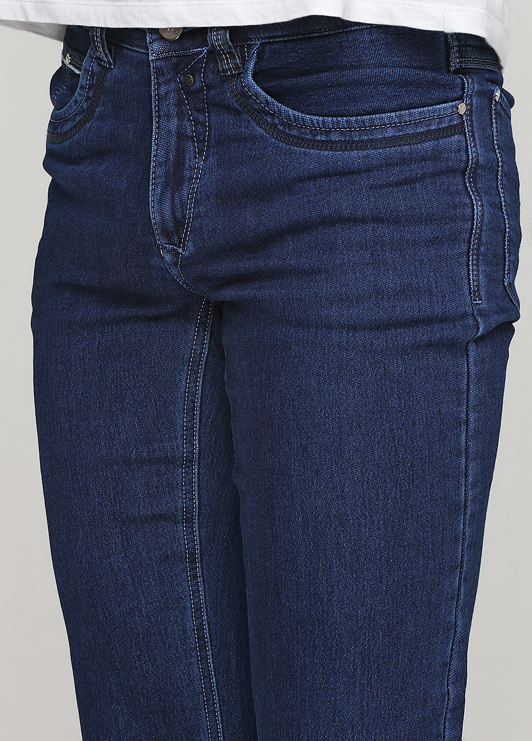 Темно-синие демисезонные прямые джинсы GF Ferre