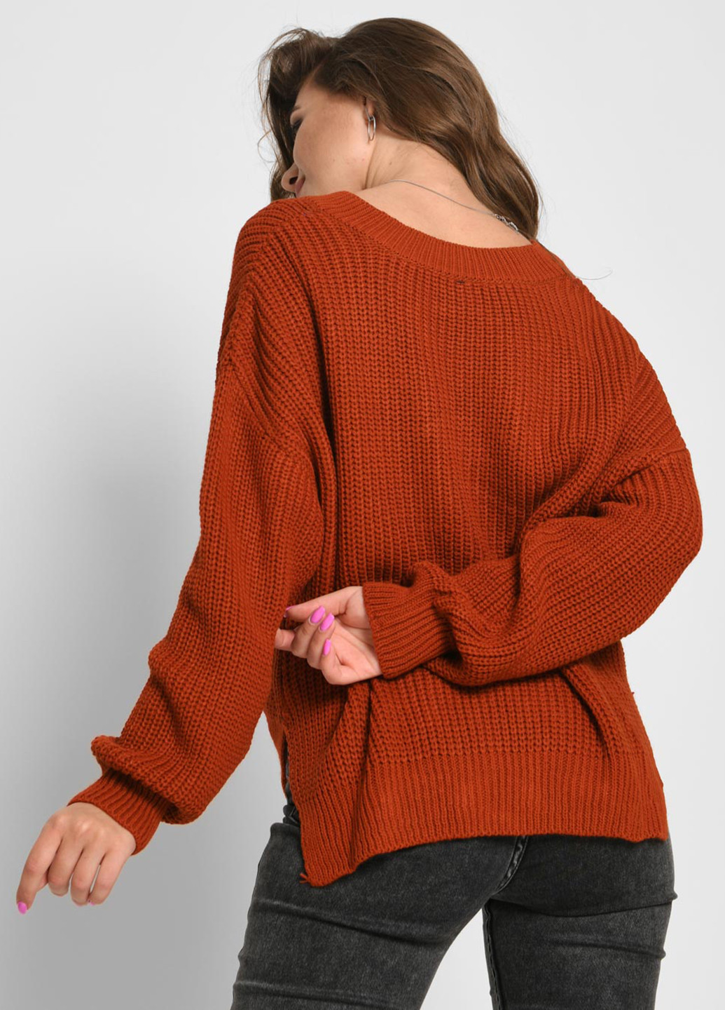 Терракотовый демисезонный пуловер пуловер Carica