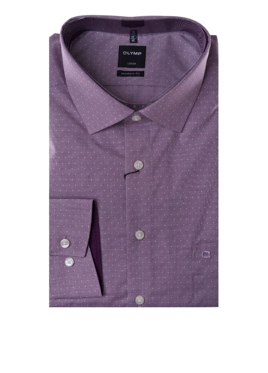 Фиолетовая кэжуал рубашка с геометрическим узором Olymp с длинным рукавом
