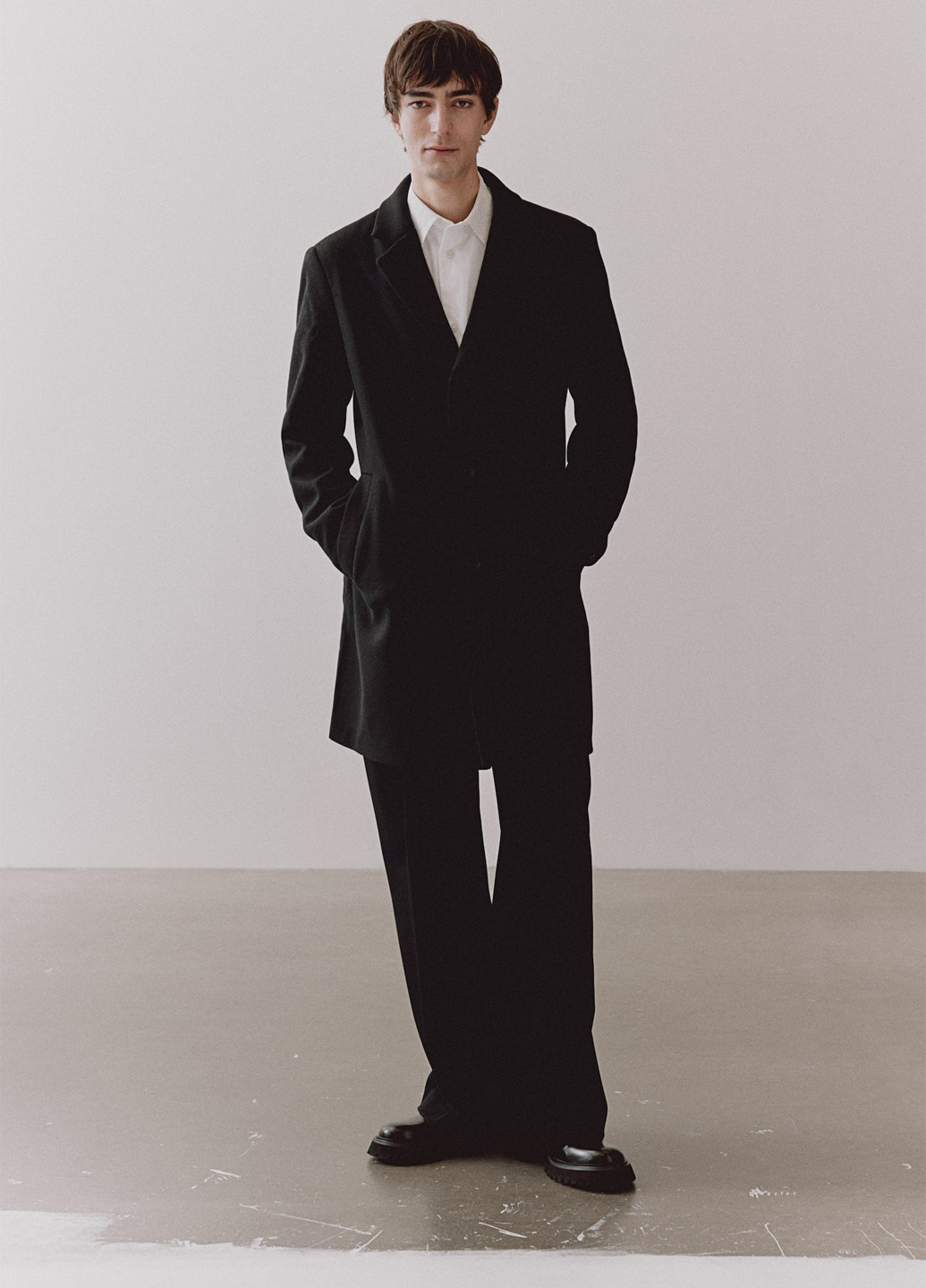 Чорне демісезонне Пальто однобортне H&M