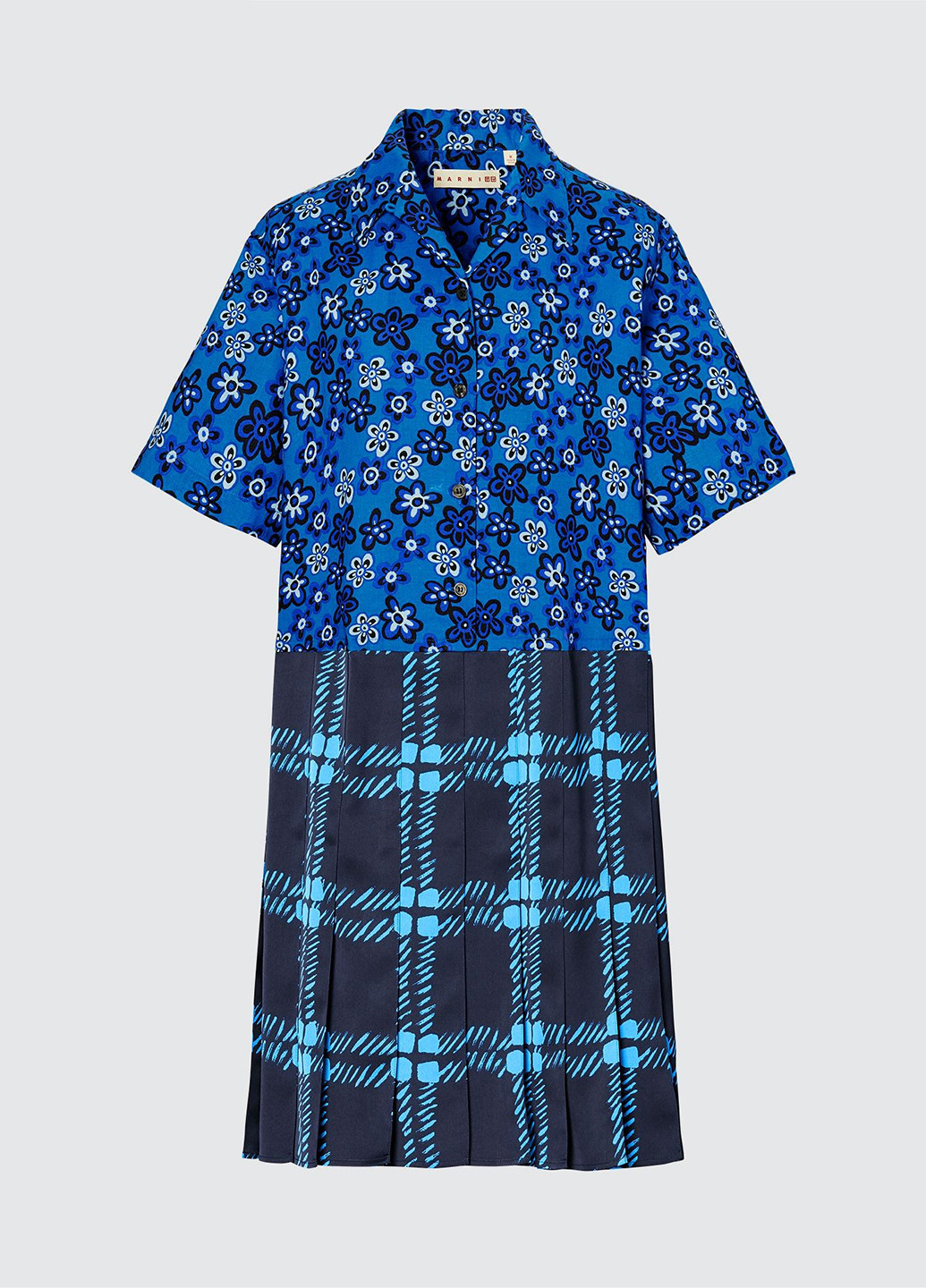 Синя кежуал сукня сорочка Uniqlo в клітинку
