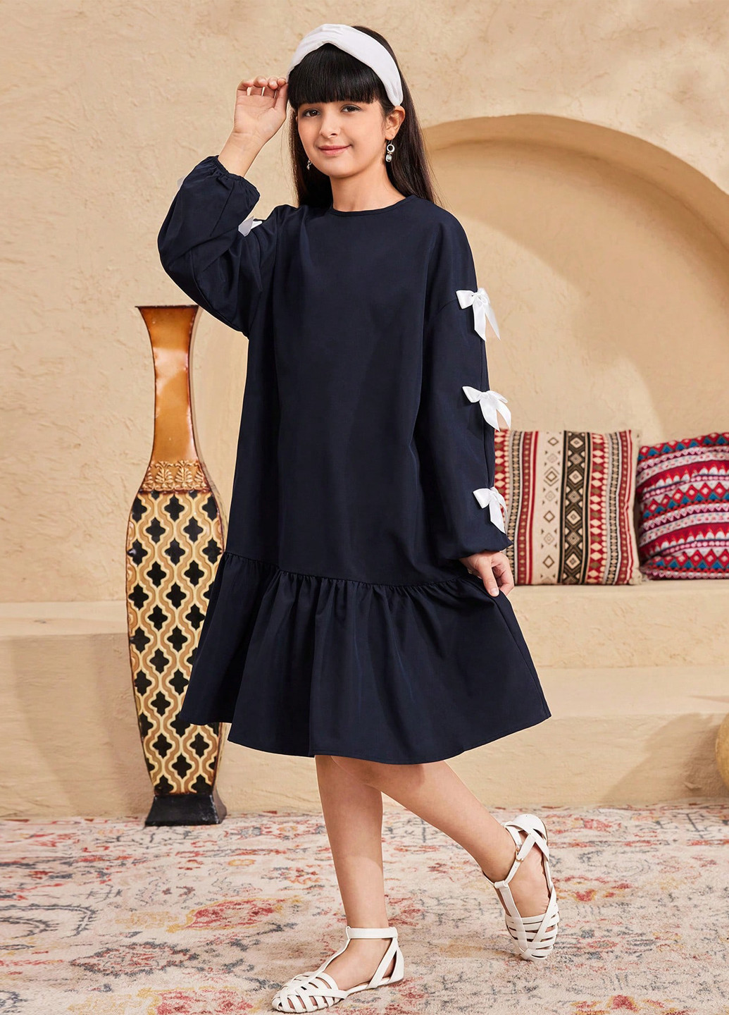 Темно-синя сукня SHEIN (365497139)