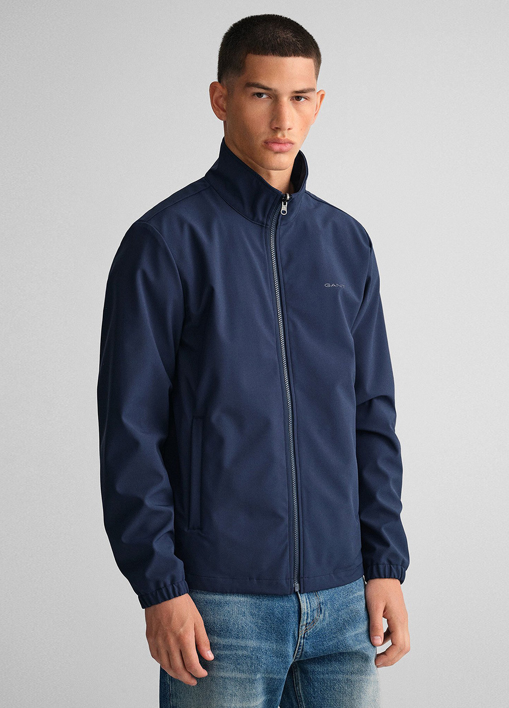Темно-синяя демисезонная куртка Gant