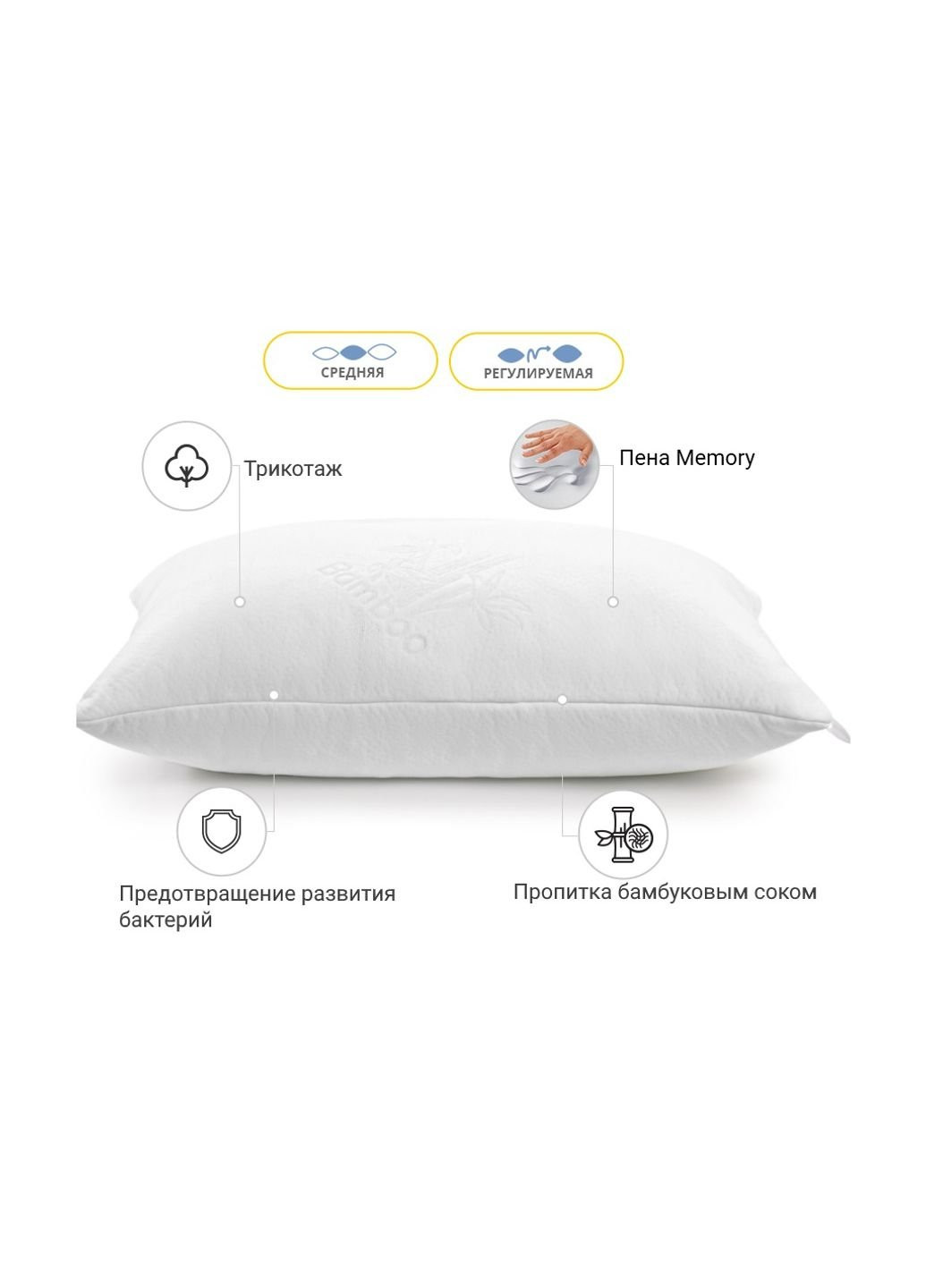 Подушка Memory №767 Julia Memory середня 70х70 см (2200001489677) Mirson (254053503)