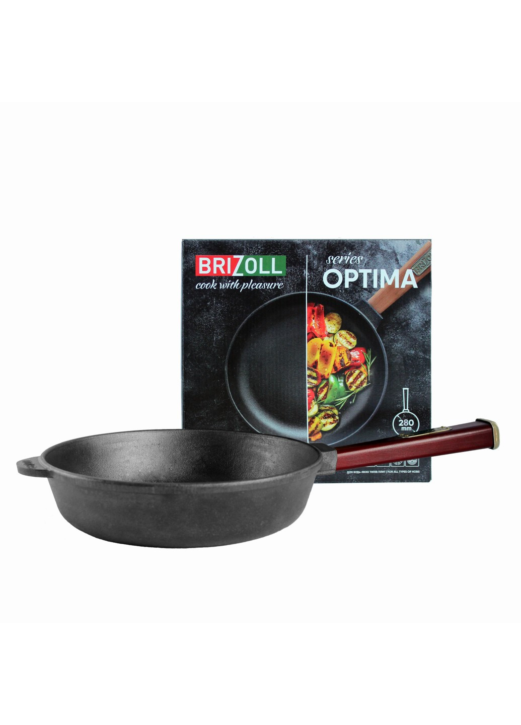 Чугунная сковорода Optima-Bordo 280 х 60 мм Brizoll (255190743)