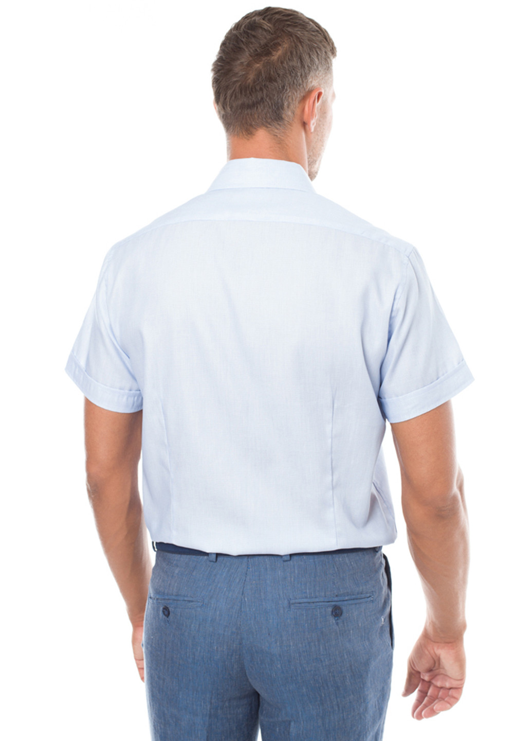 Голубой классическая рубашка Arber с коротким рукавом