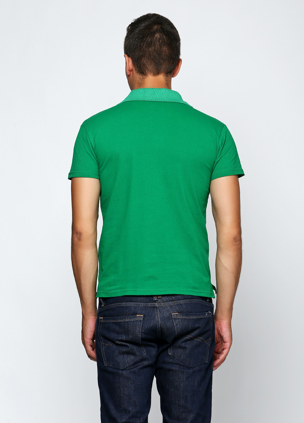 Зеленая футболка-поло для мужчин Роза однотонная