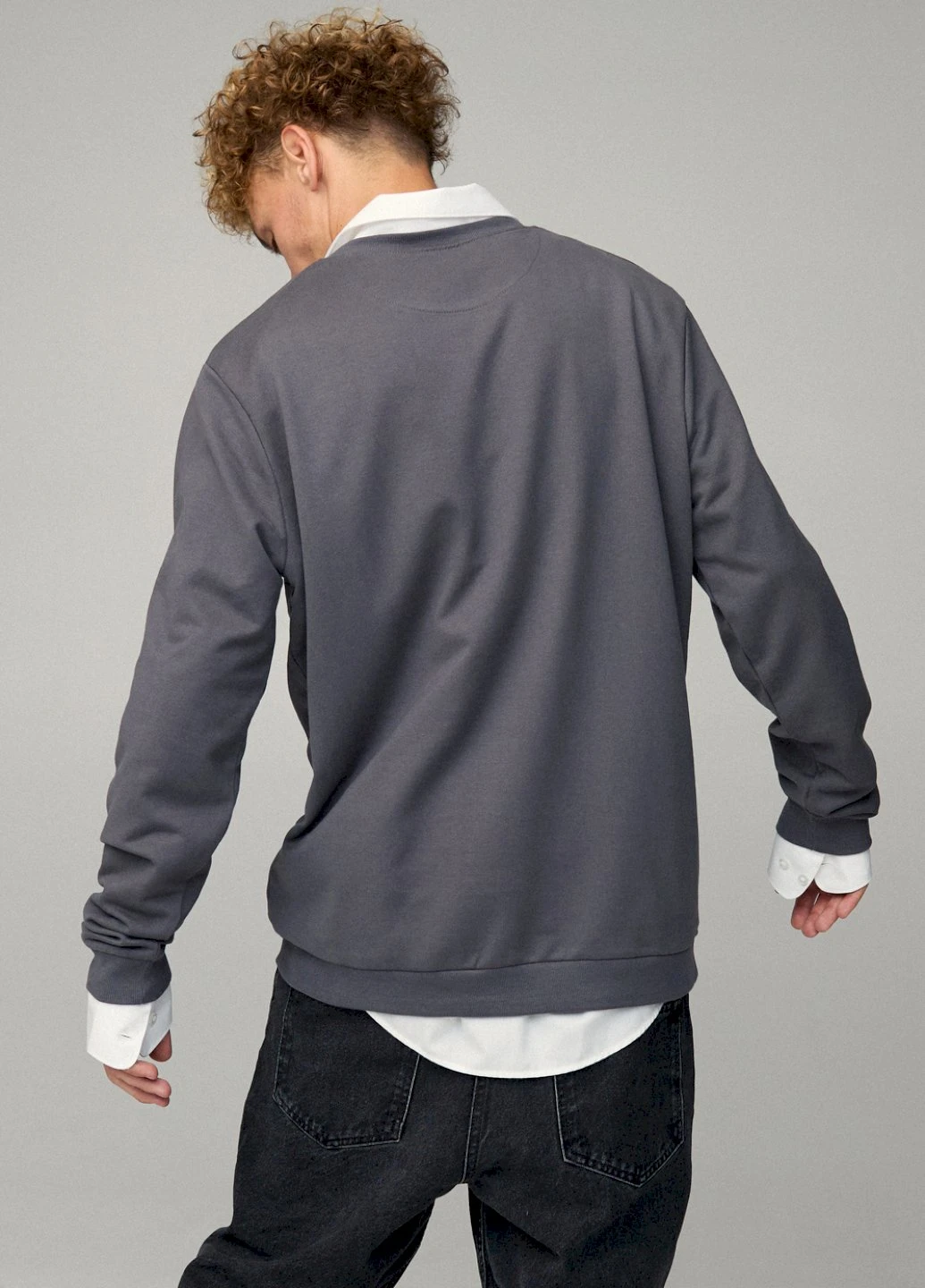 Темно-сірий світшот чоловічий oversize /no flis/ YAPPI (252258676)