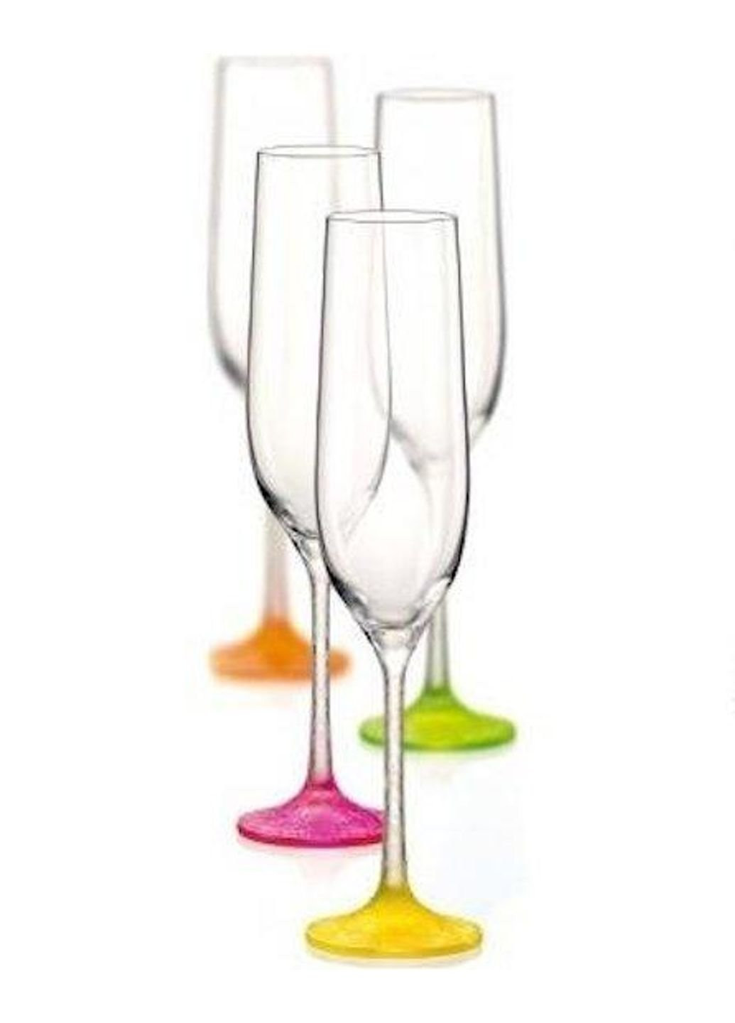 Набор бокалов для шампанского 190 мл 4 шт Neon frozen 40729/190S/D4896 Bohemia (253583690)
