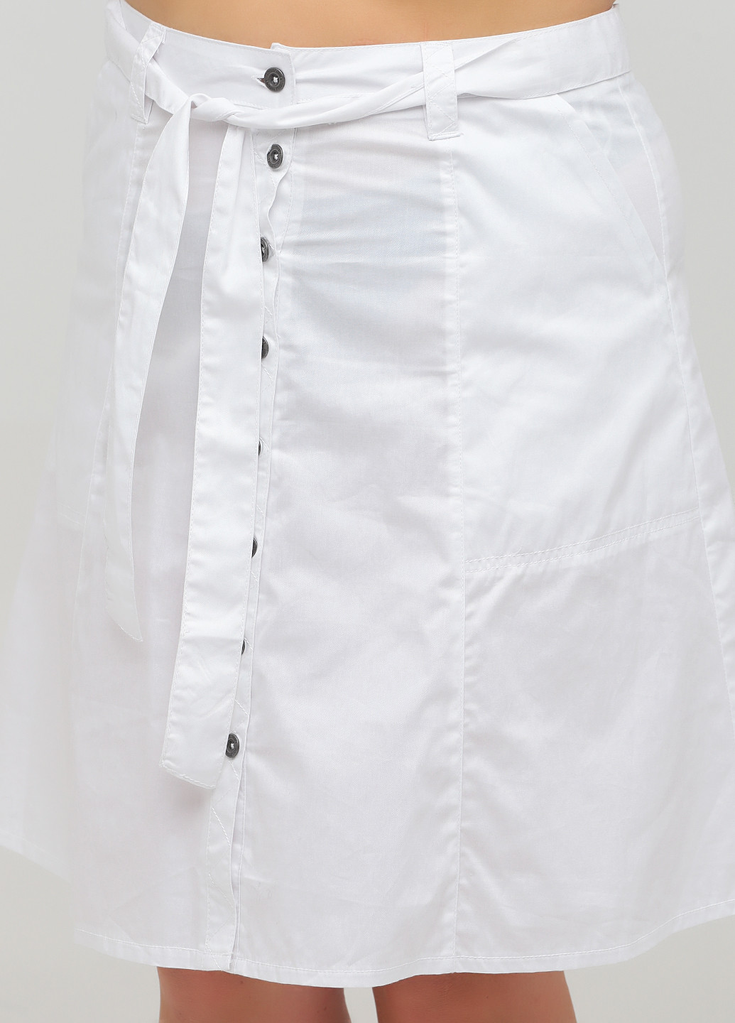 Белая кэжуал однотонная юбка Collection L а-силуэта (трапеция)
