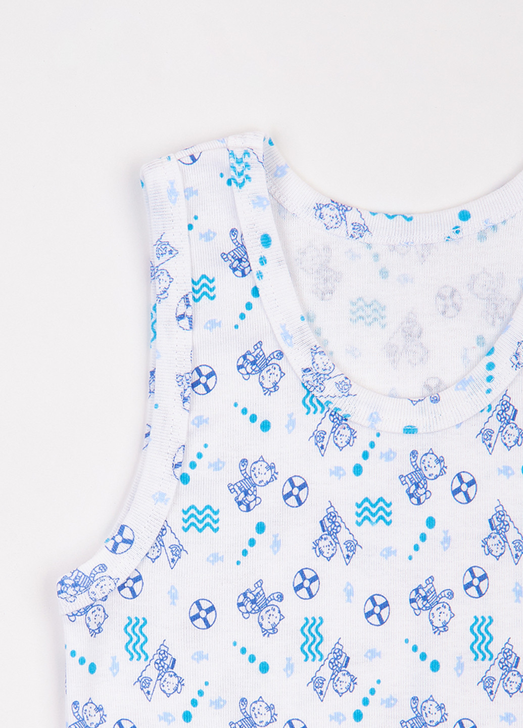 Белый демисезонный комплект (майка, трусы) Фламинго