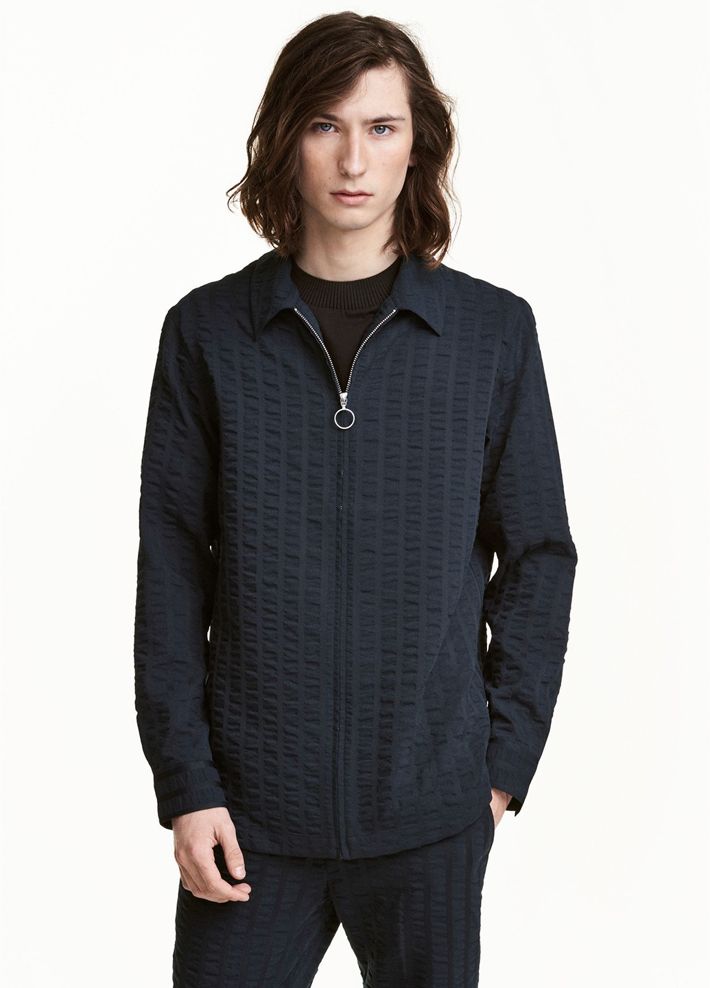 Темно-синяя демисезонная куртка H&M