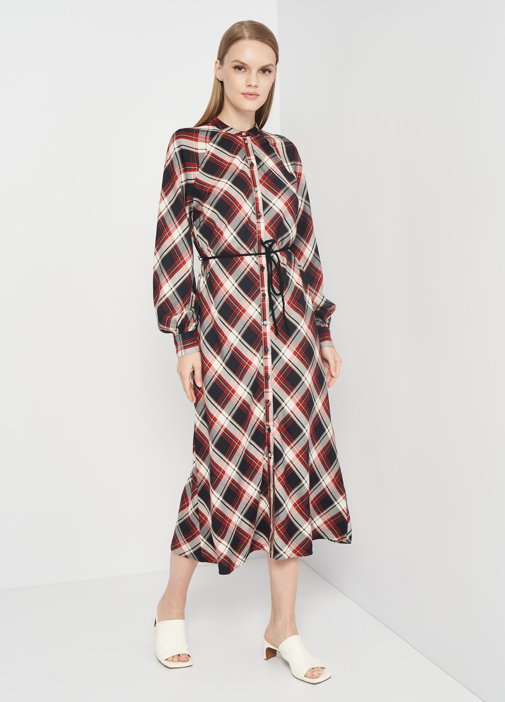 Білий кежуал плаття сорочка H&M в клітинку