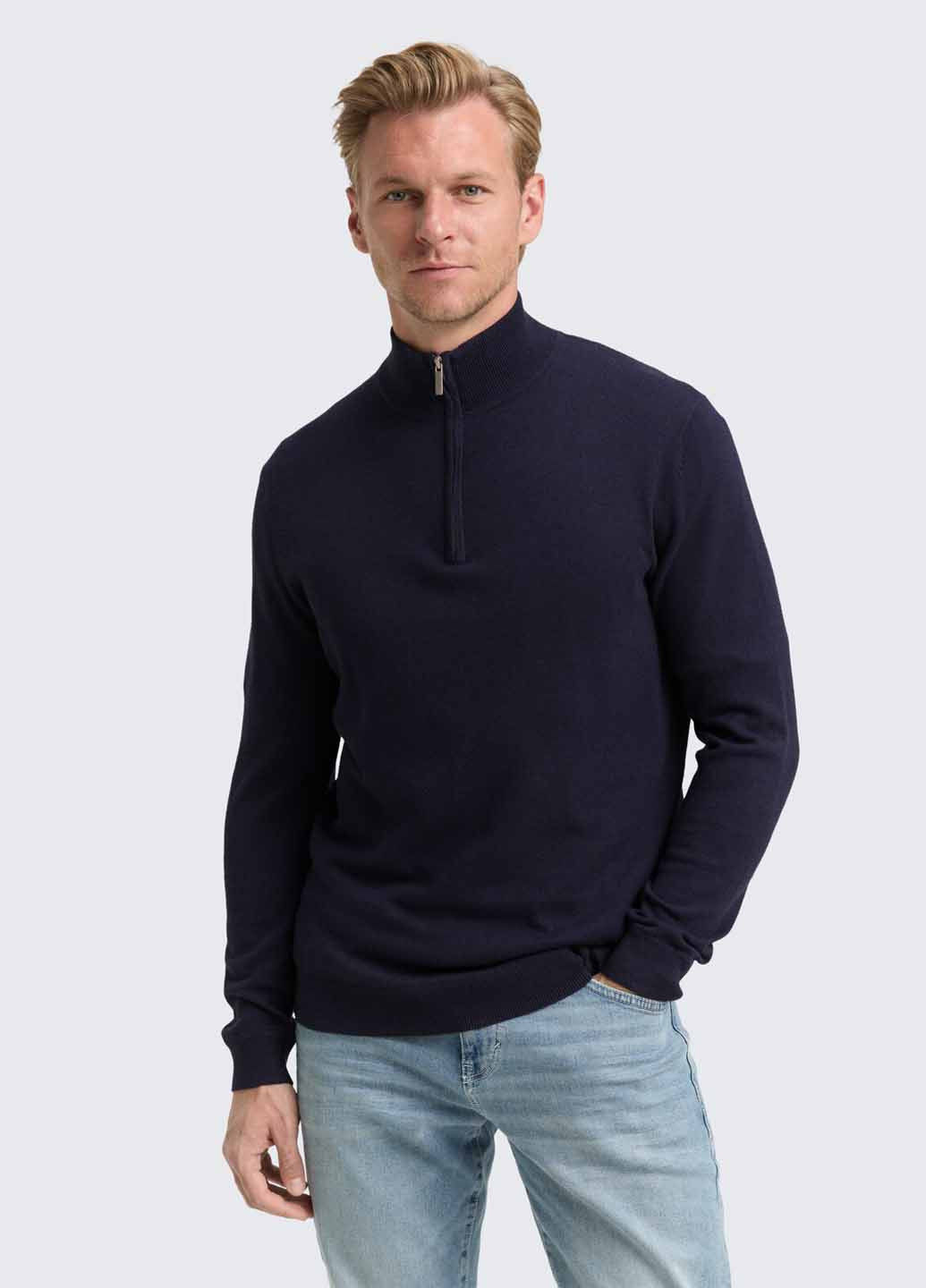 Темно-синій демісезонний светр Tom Tailor