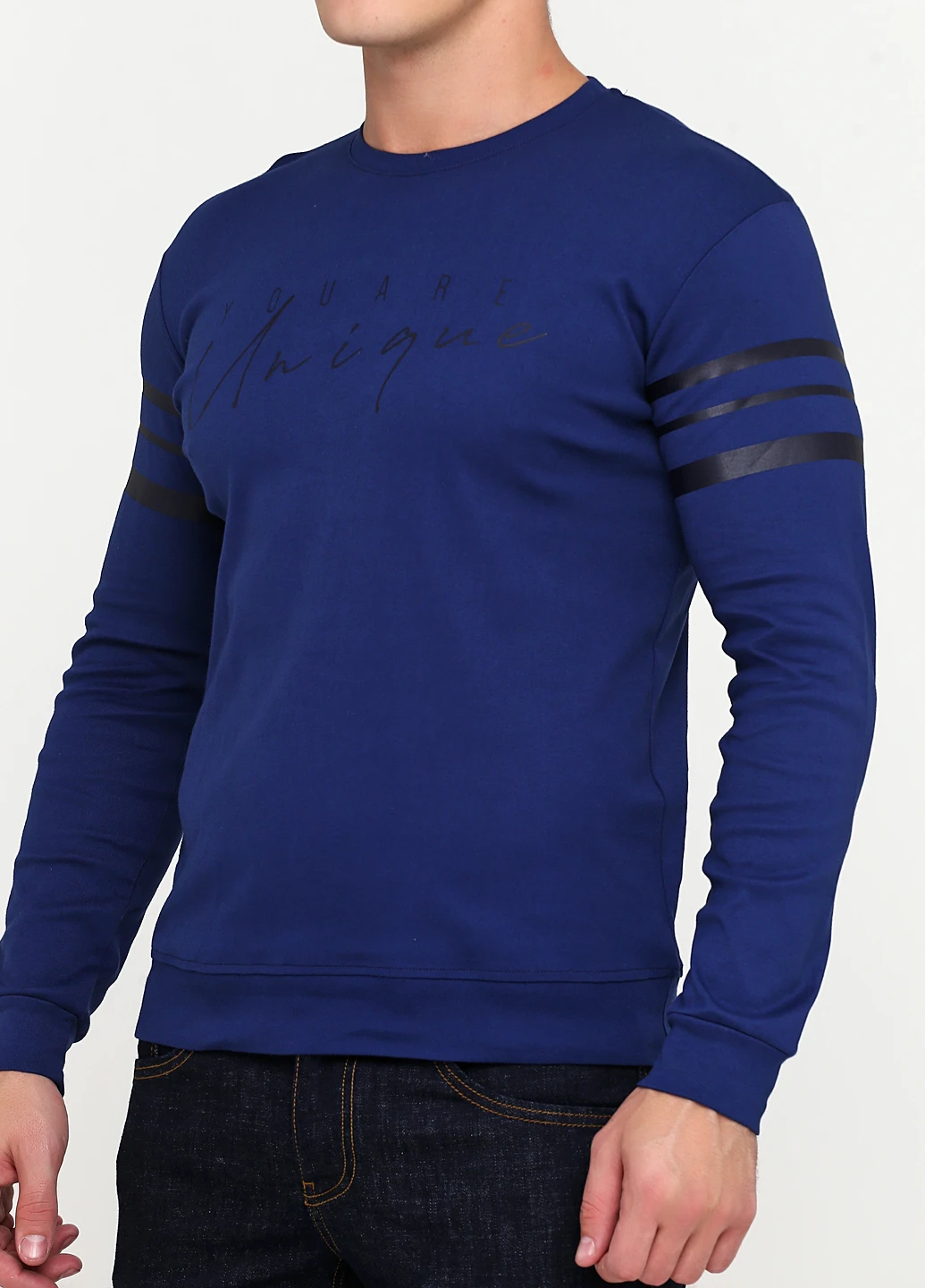 Лонгслів Trendy однотонний синій кежуали