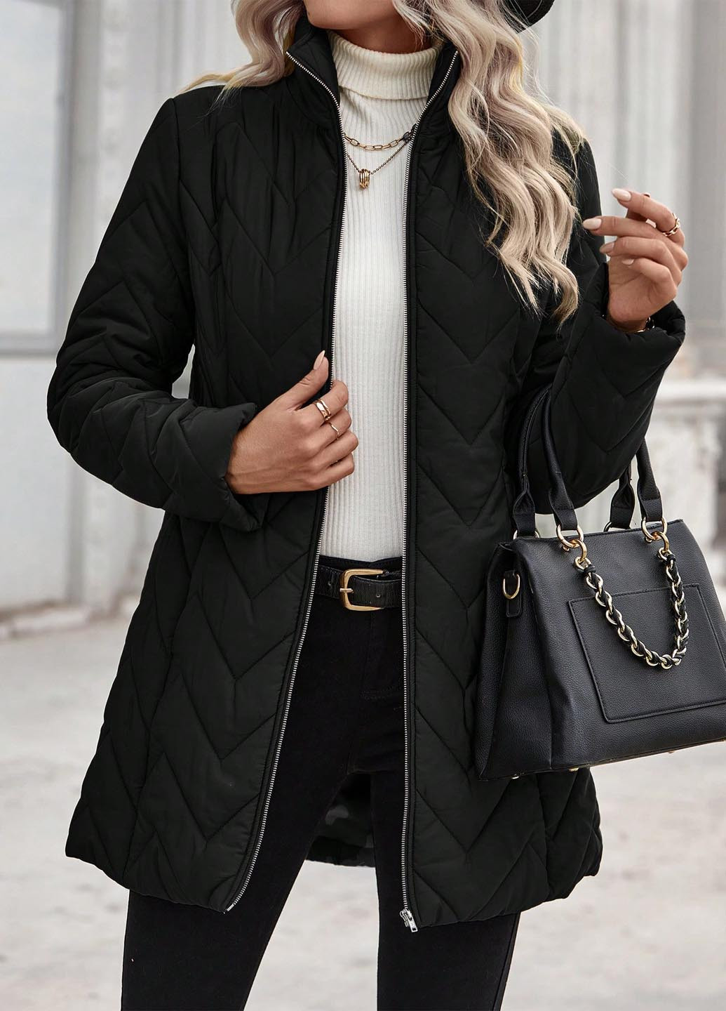 Чорна демісезонна куртка куртка-пальто SHEIN