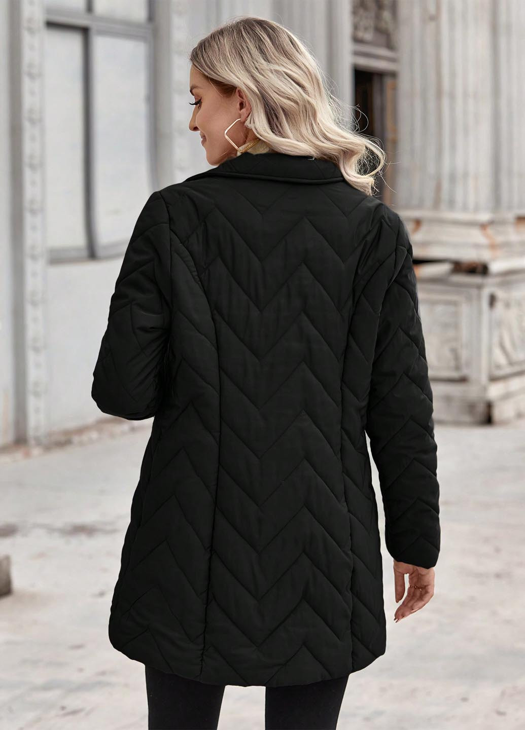 Чорна демісезонна куртка куртка-пальто SHEIN