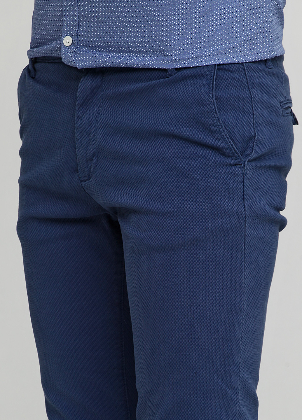 Синие кэжуал демисезонные со средней талией брюки Springfield