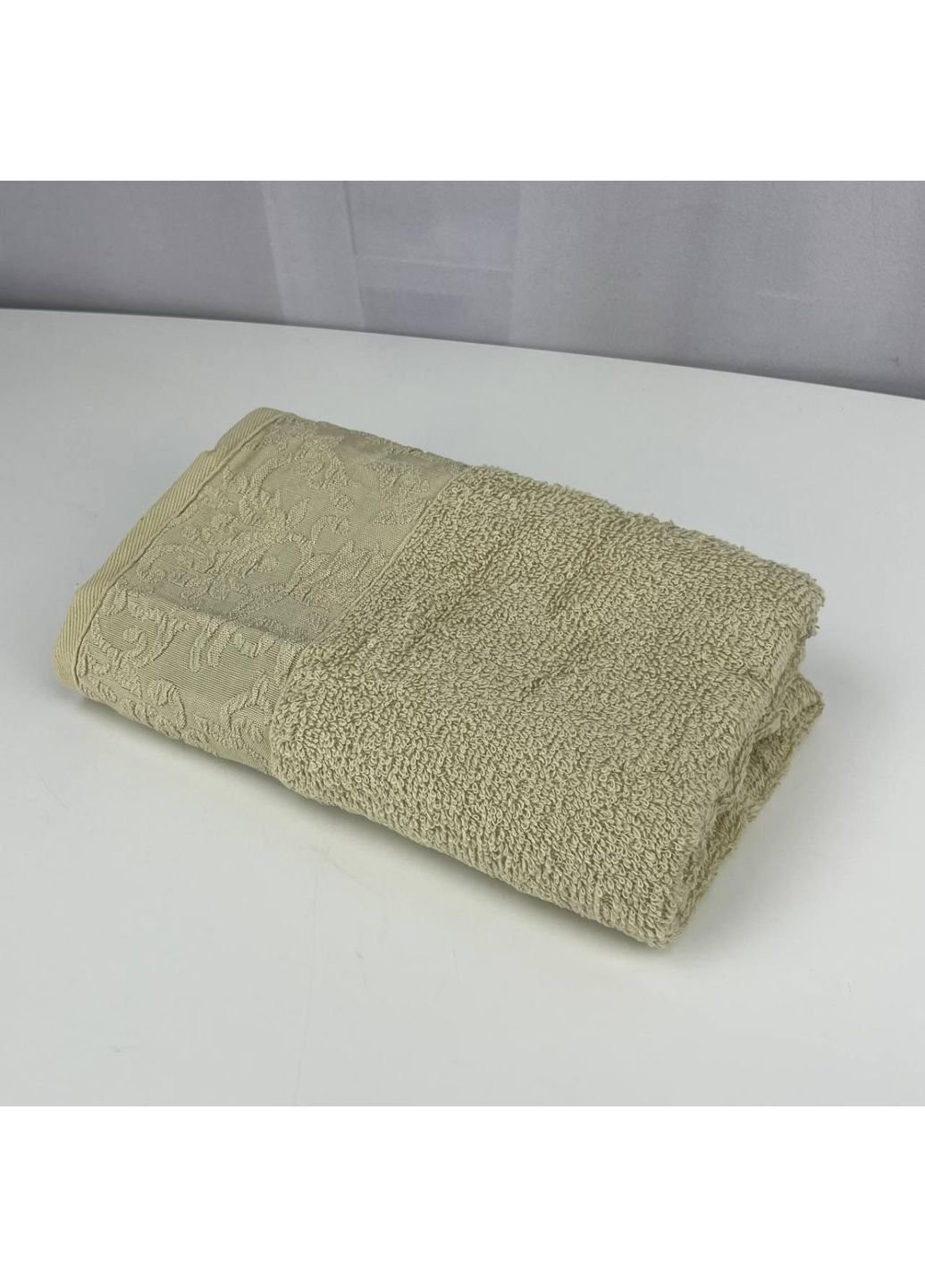 No Brand полотенце для лица махровое febo vip cotton botan турция 6401 бежевое 50х90 см комбинированный производство - Украина