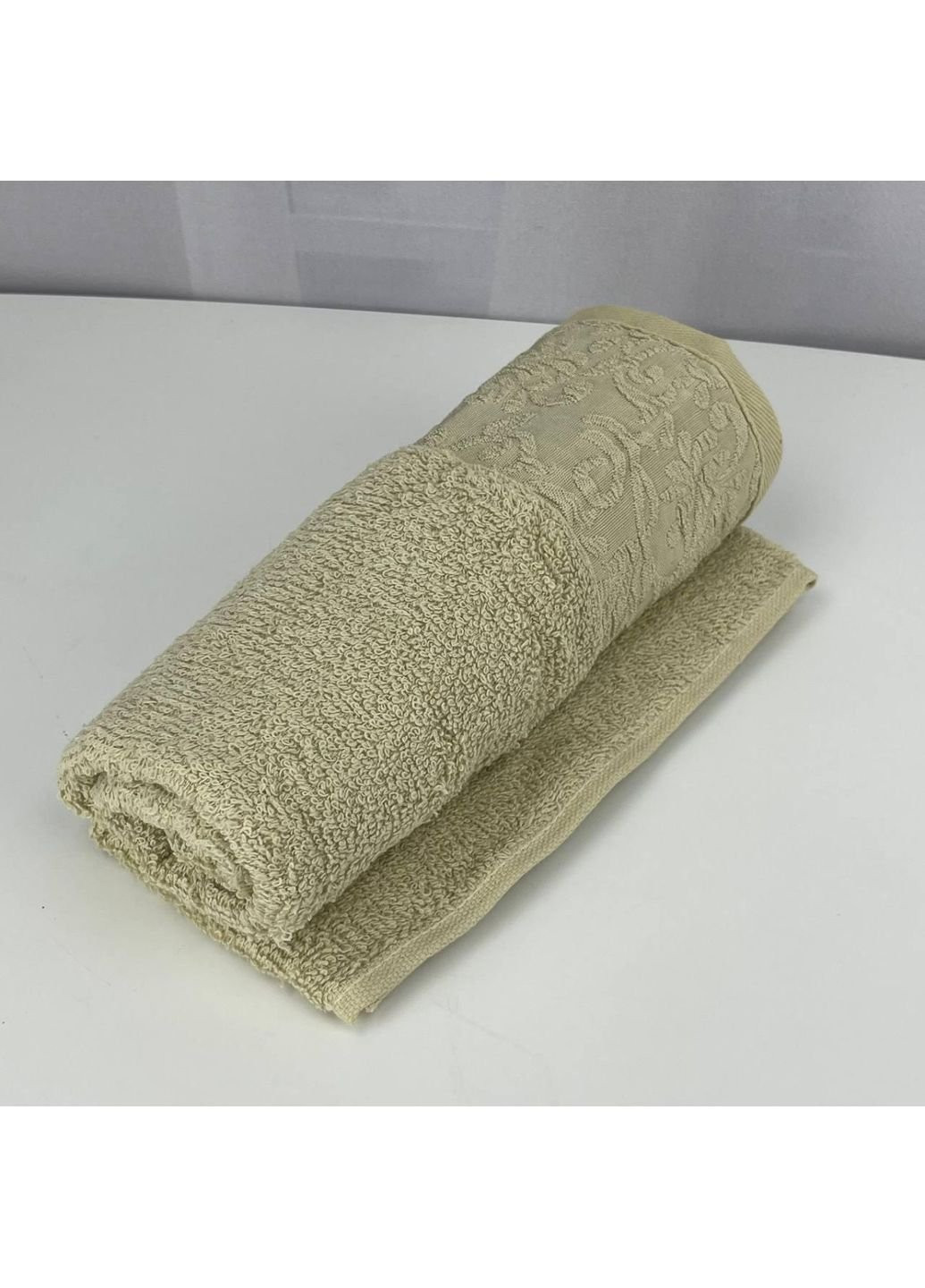 No Brand полотенце для лица махровое febo vip cotton botan турция 6401 бежевое 50х90 см комбинированный производство - Украина