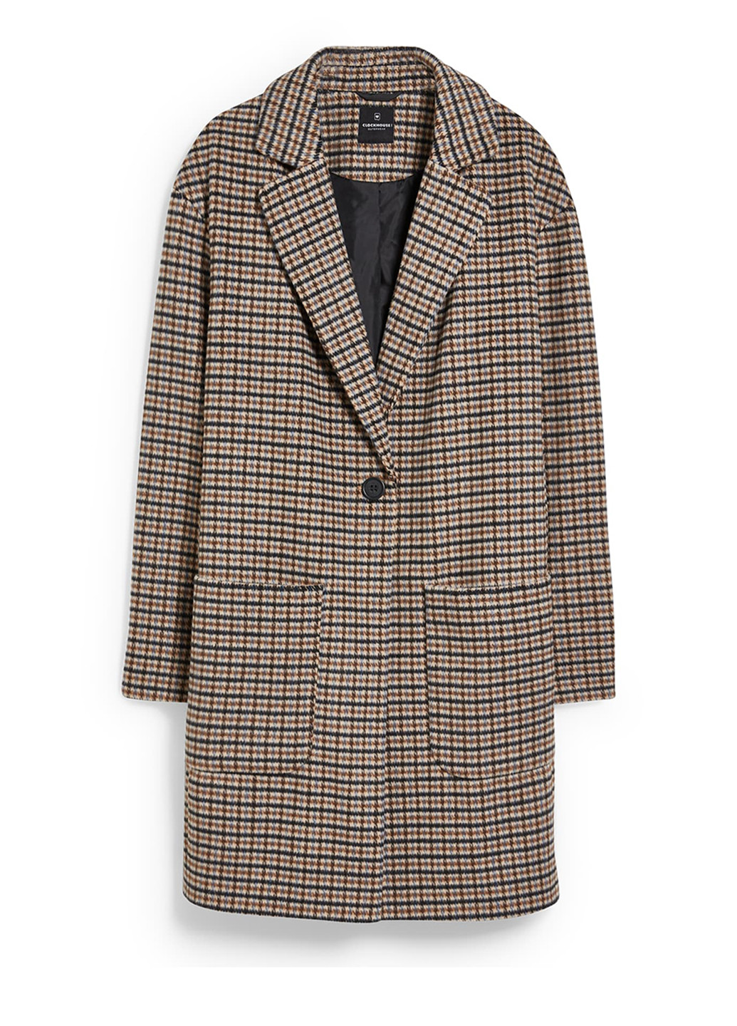 Коричневое демисезонное Полупальто однобортное C&A