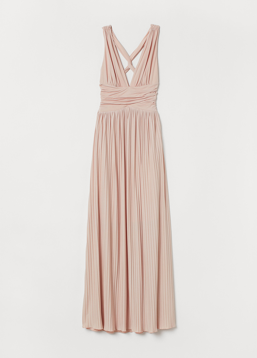 Пудрова вечірня плаття, сукня в стилі армпір H&M однотонна