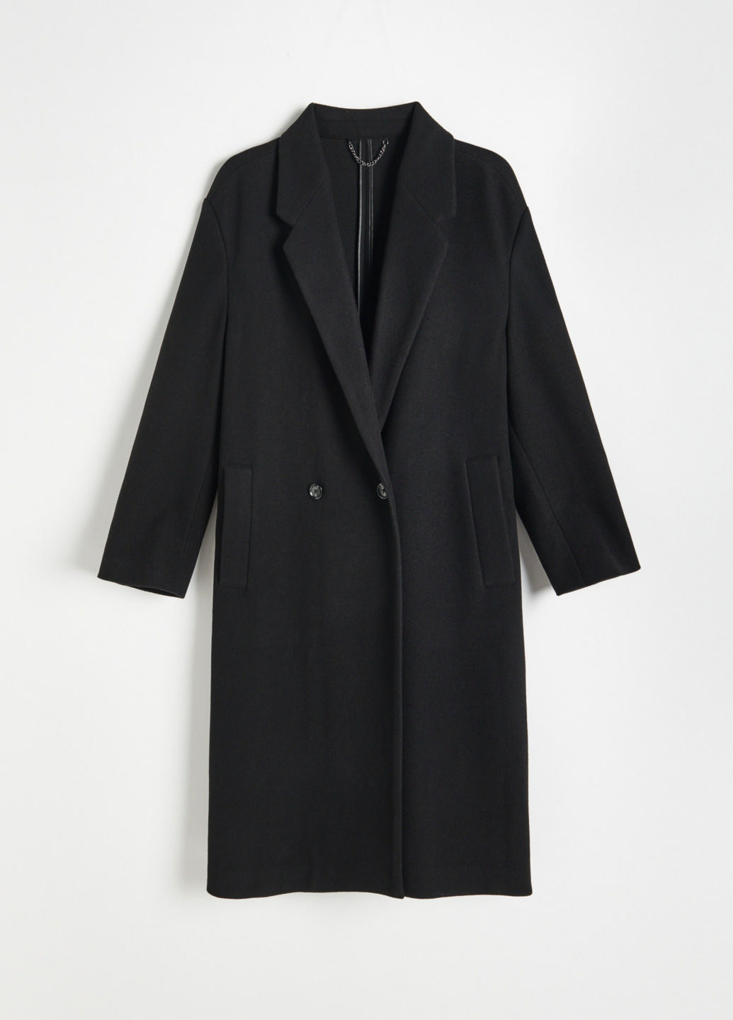 Черное демисезонное Пальто однобортное Reserved