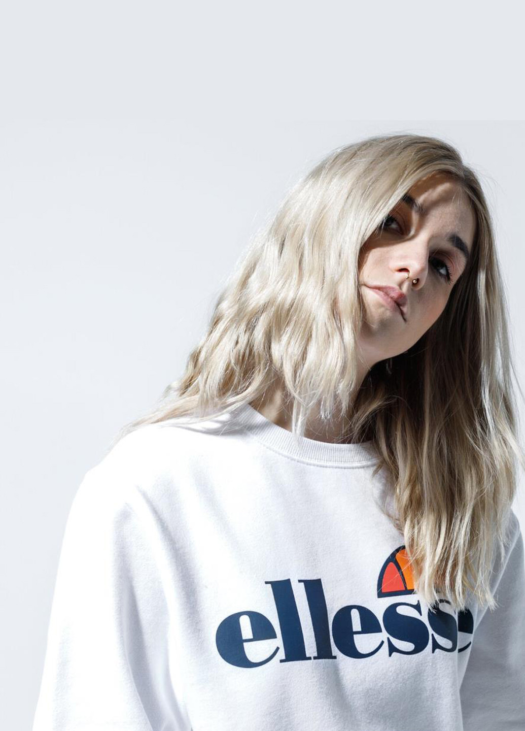 Белый свитшот sgs03238-908 Ellesse логотип нашивки (319365819)