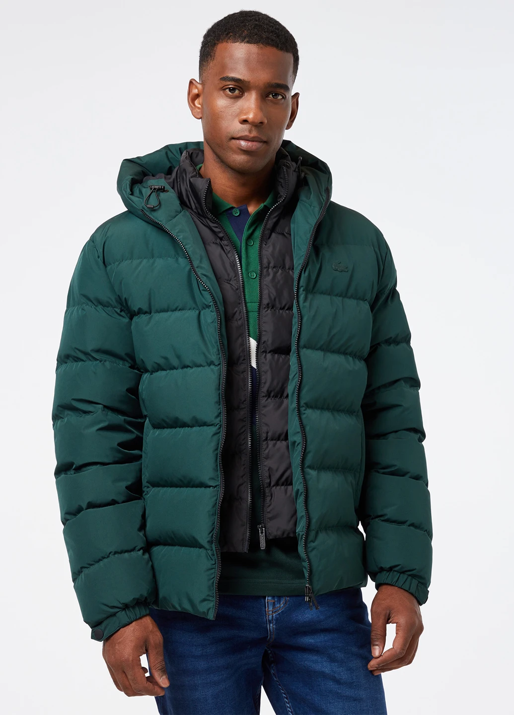 Темно-бирюзовая зимняя куртка Lacoste