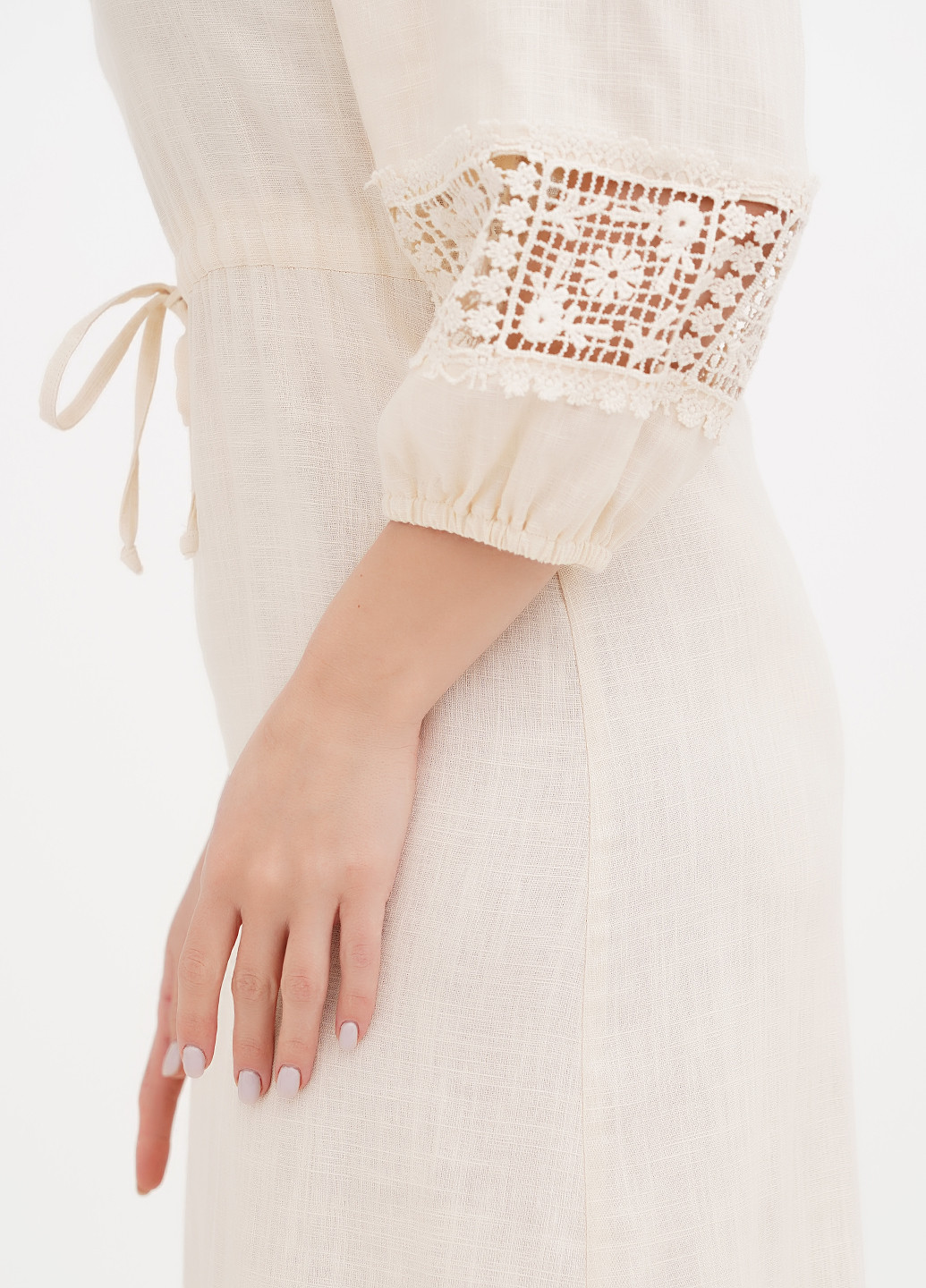 Молочное кэжуал платье а-силуэт Ruta-S однотонное