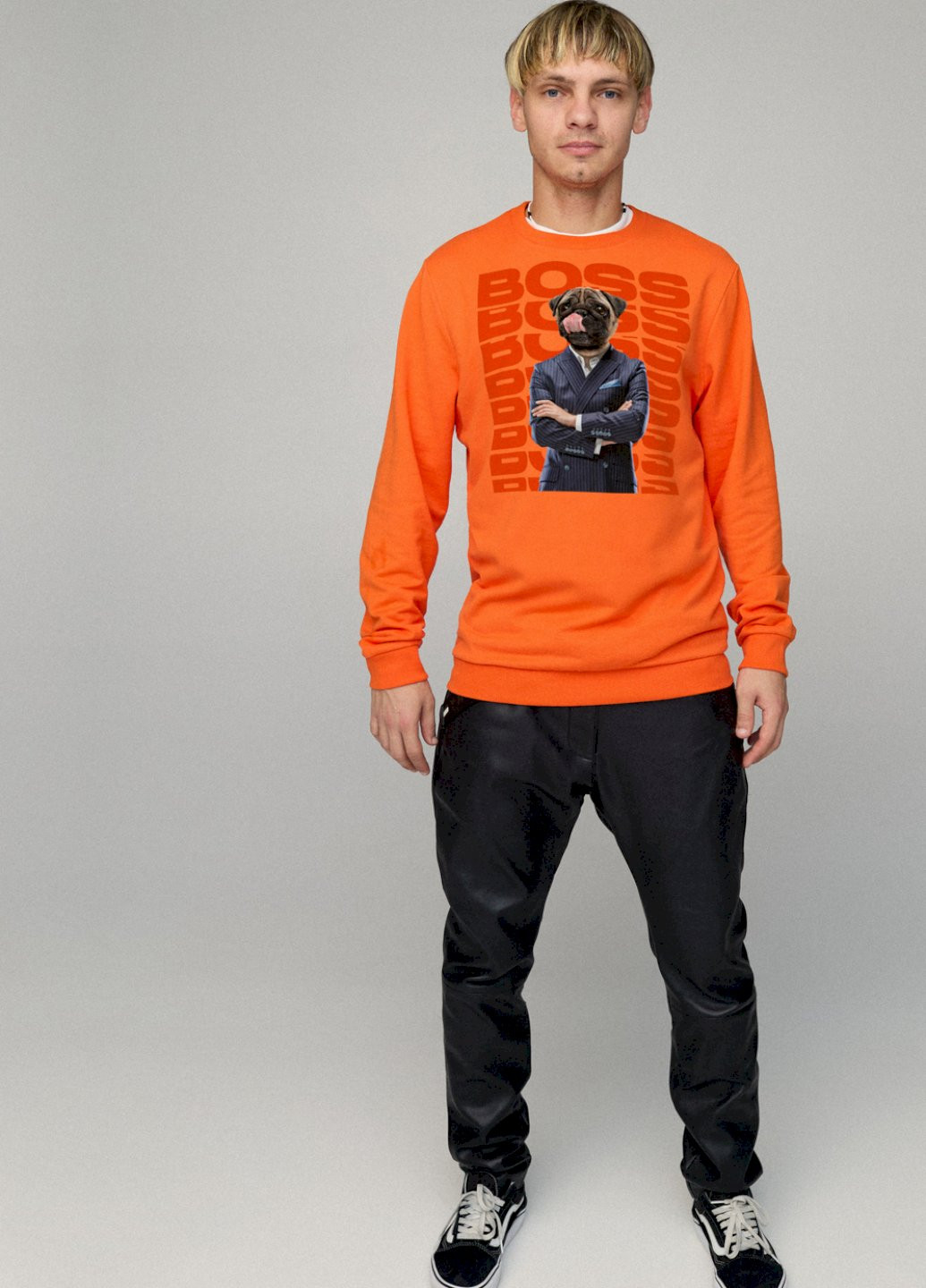 Оранжевый свитшот мужской basic /no flis/ YAPPI (252259276)