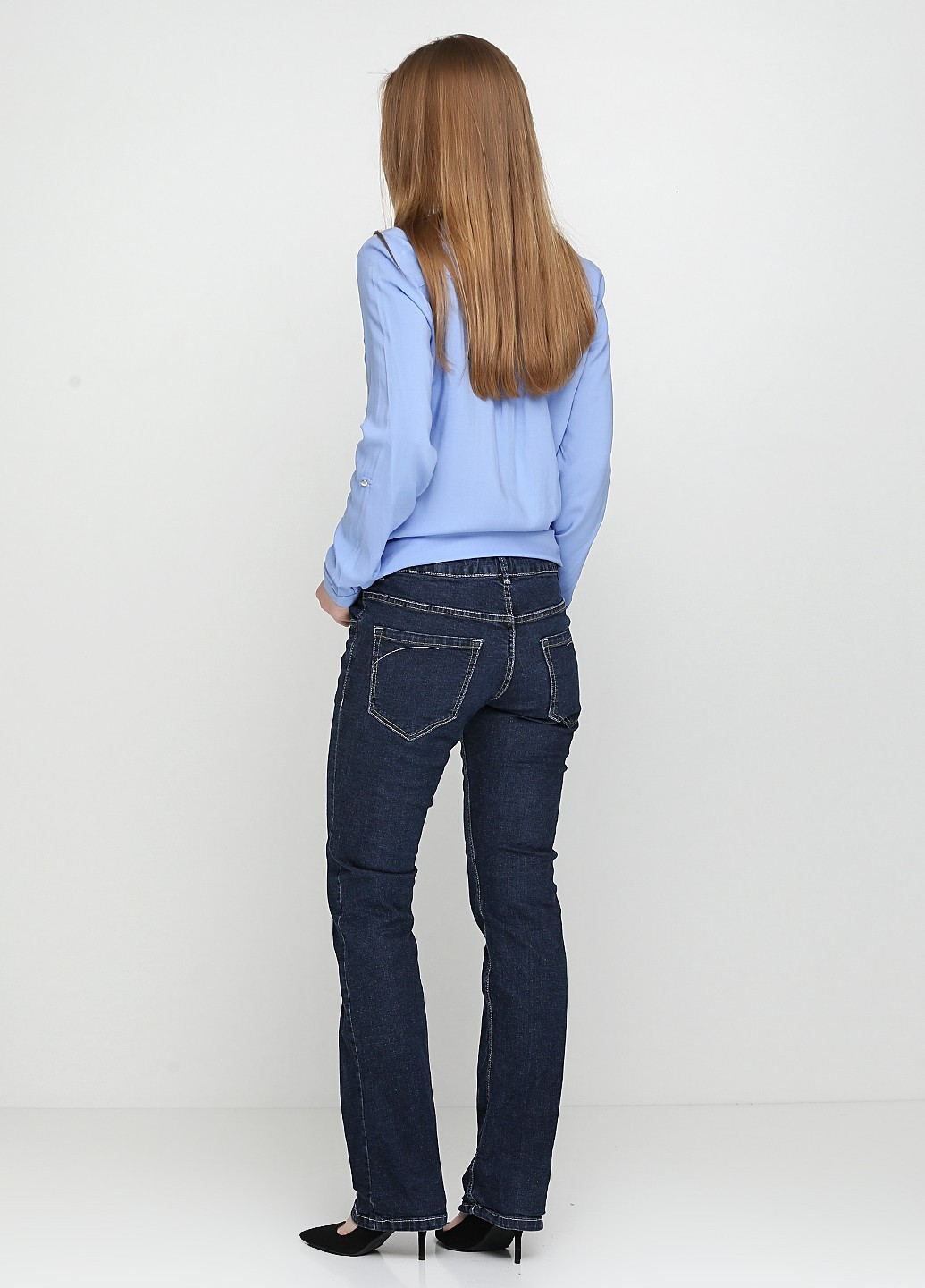 Джинси Lidl прямі однотонні темно-сині джинсові бавовна