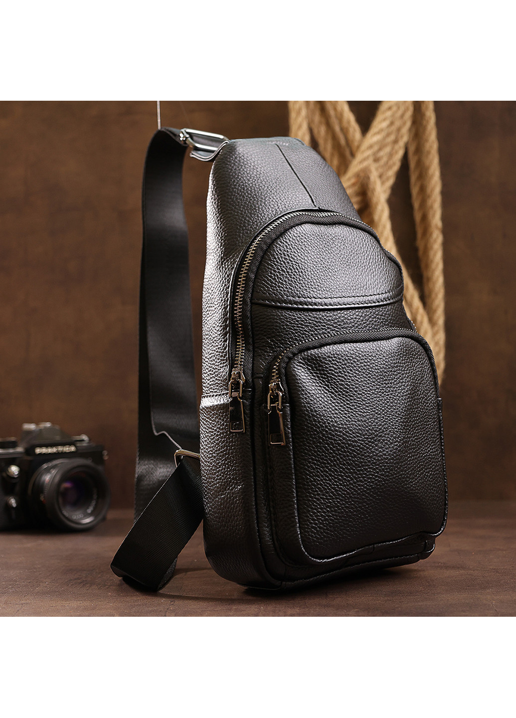 Чоловіча шкіряна сумка через плече 17х32х6 см Vintage (252130547)