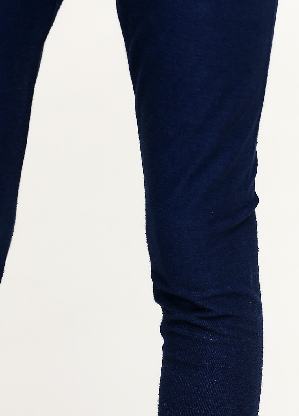 Темно-синие кэжуал демисезонные зауженные, укороченные брюки H&M