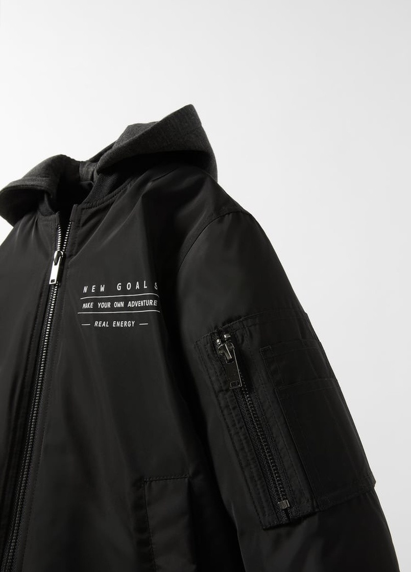 Чорна демісезонна демісезонна куртка для хлопчика Zara
