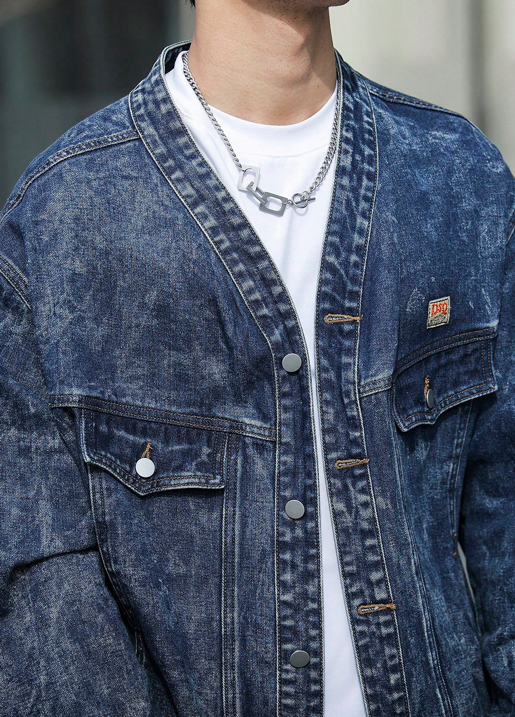 Темно-синий демисезонный костюм (куртка, джинсы) брючный SHEIN