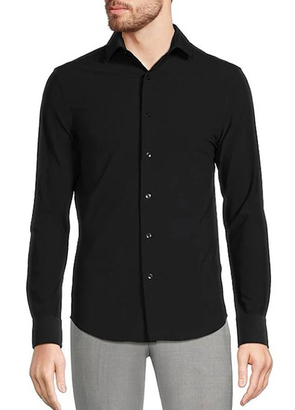 Черная кэжуал рубашка однотонная Murano