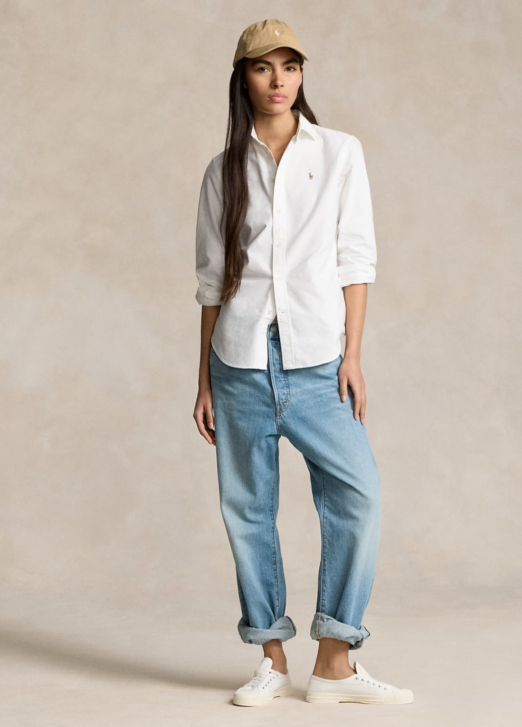 Белая кэжуал рубашка с логотипом Polo Ralph Lauren