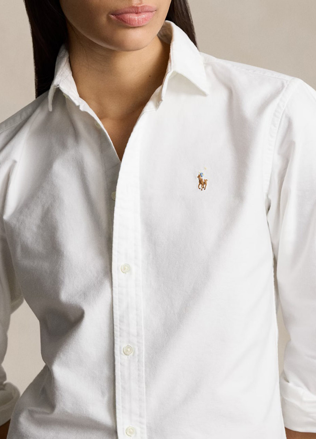 Белая кэжуал рубашка с логотипом Polo Ralph Lauren