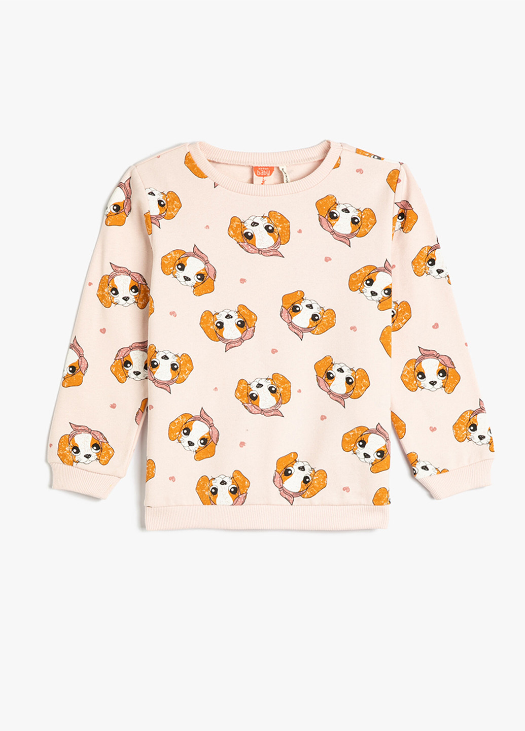 KOTON свитшот рисунок розовый кэжуал хлопок, трикотаж