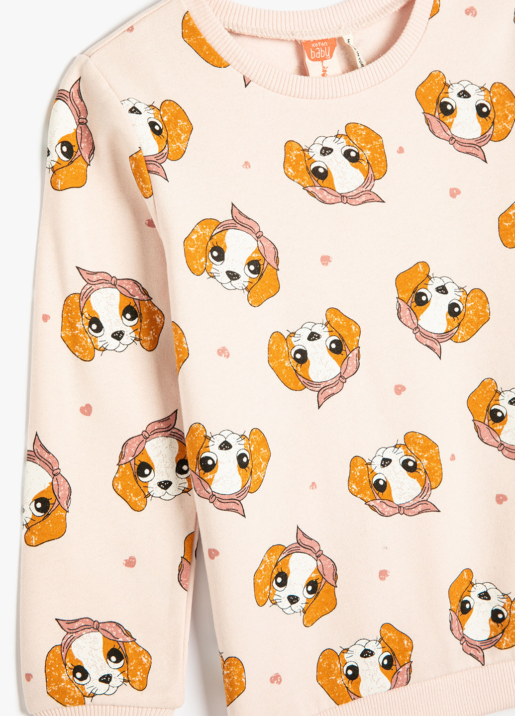 KOTON свитшот рисунок розовый кэжуал хлопок, трикотаж