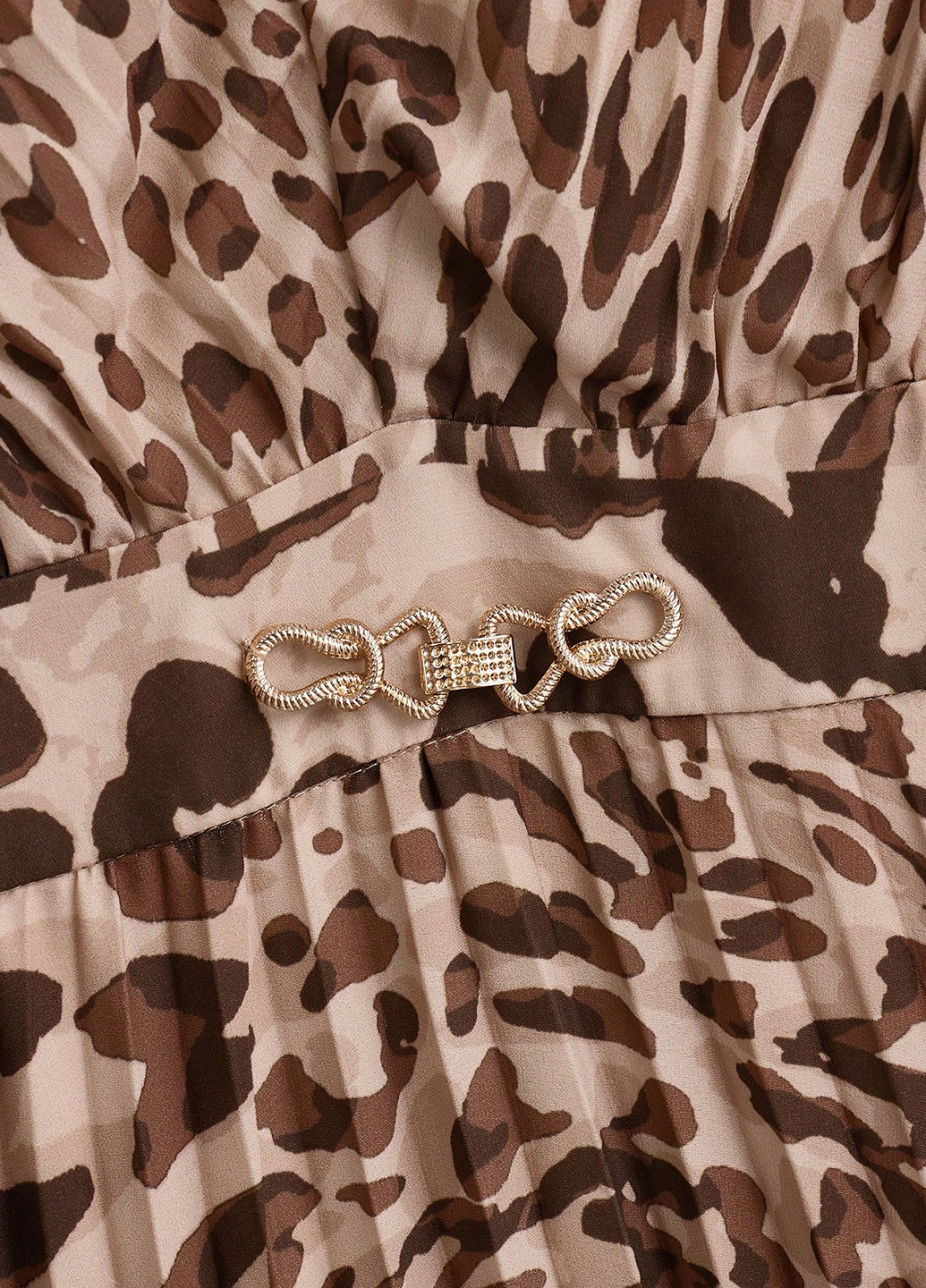 Комбинированное кэжуал платье плиссированное SHEIN леопардовый