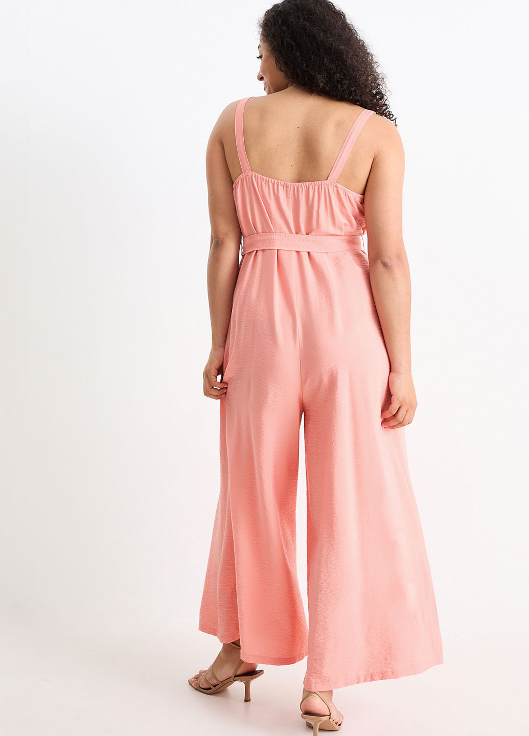 Комбінезон C&A комбінезон-брюки однотонний персиковий кежуал віскоза