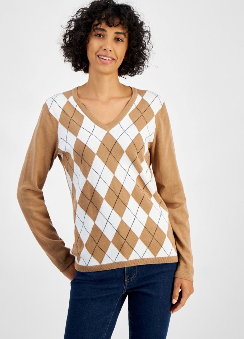 Коричневый демисезонный пуловер пуловер Tommy Hilfiger