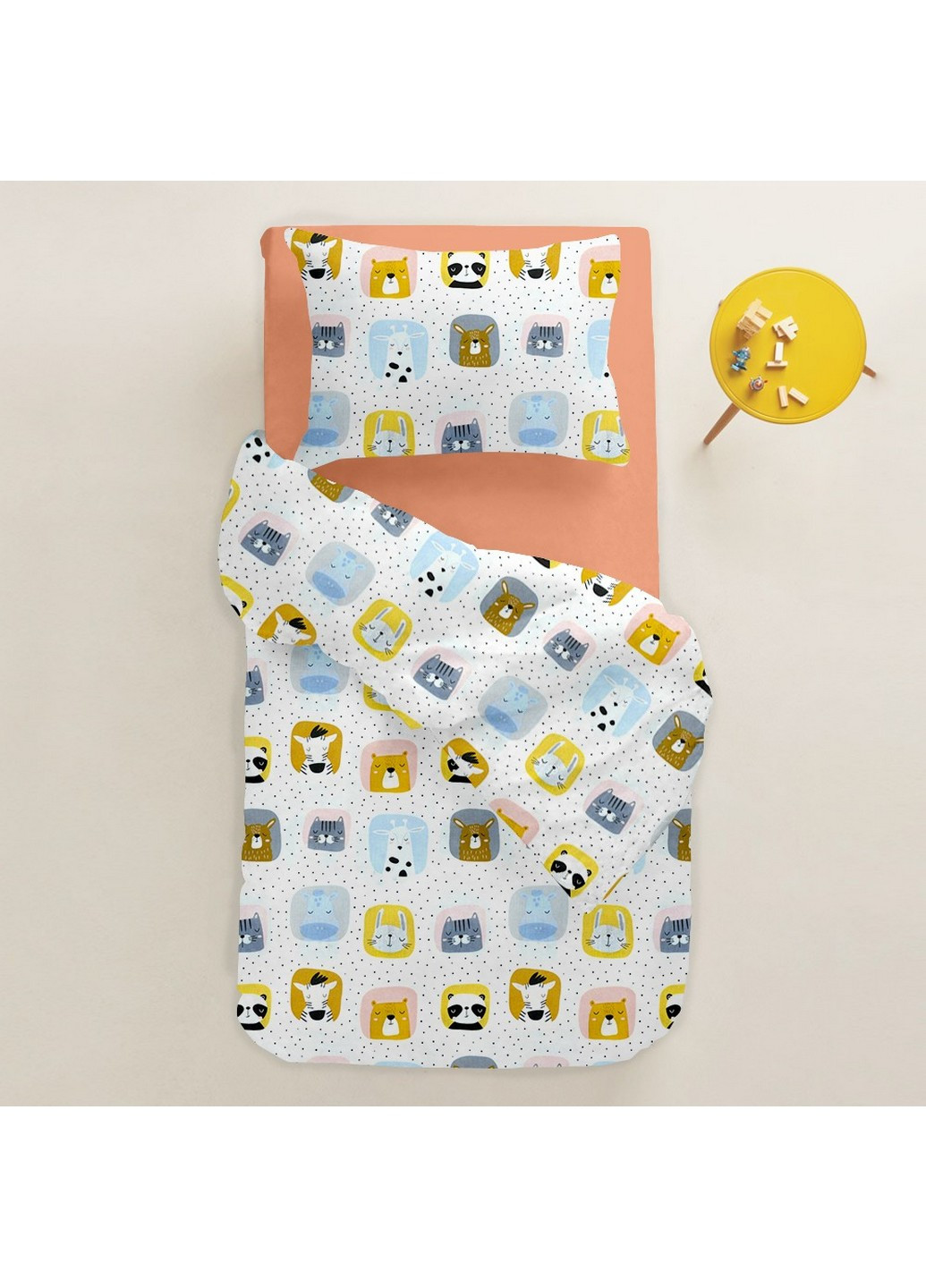 Комплект підліткової постільної білизни ANIMALS COLOR TERRAKOT (Наволочка 50х70 Підковдра 160х220 Простирадло 90х200х20) Cosas (251422198)