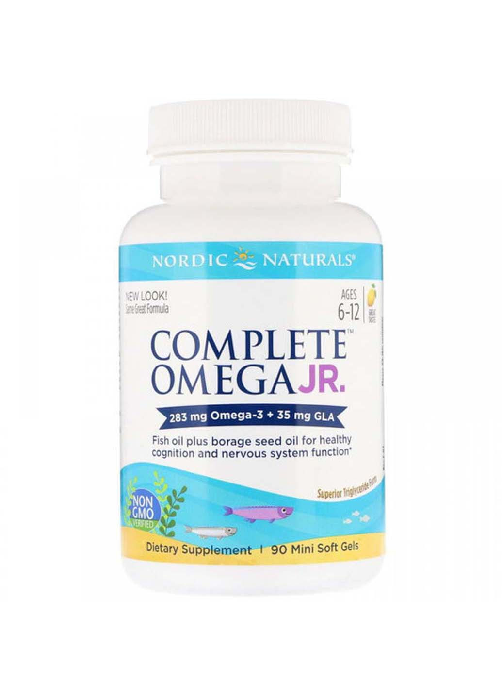 Омега 3-6-9 Complete Omega Junior 500 mg 180 Soft Gels Lemon Nordic Naturals (253432850)