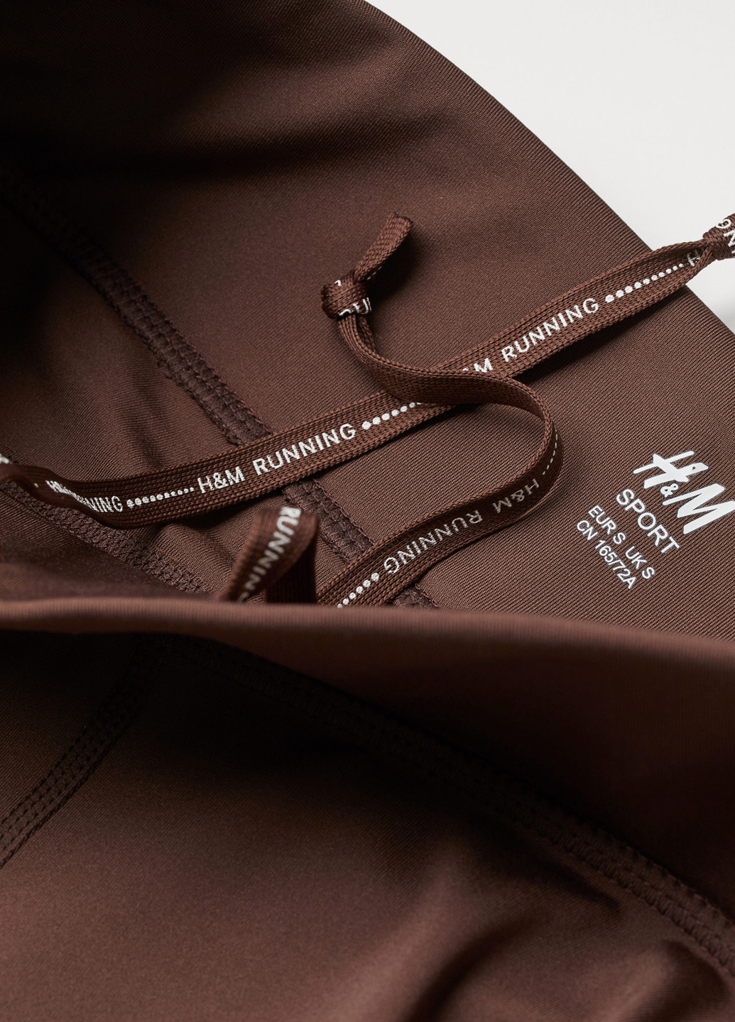 Бриджи H&M однотонные коричневые спортивные полиэстер