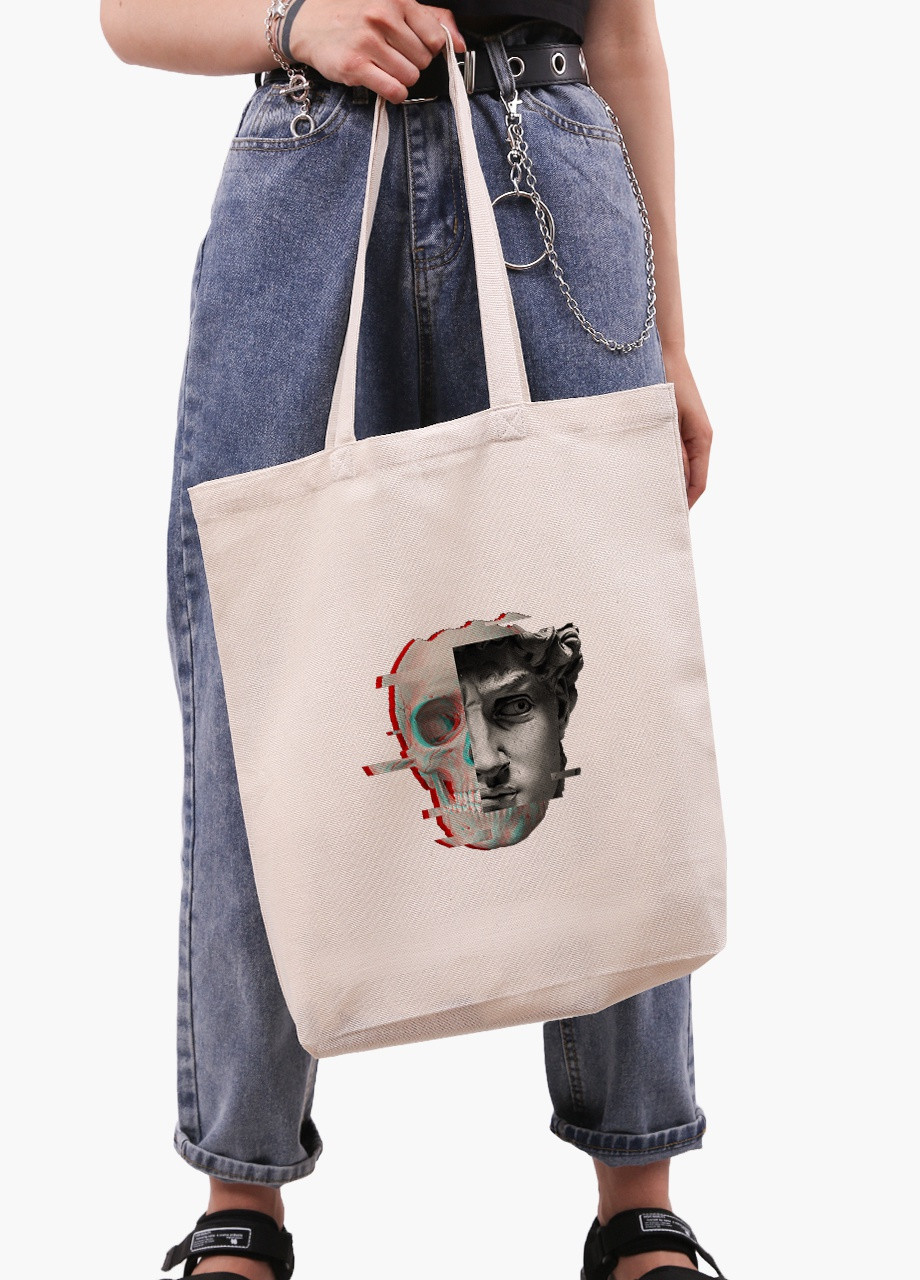 Еко сумка шоппер біла Ренесанс Давид (Renaissance David) (9227-1585-WTD) Еко сумка шоппер біла 41*39*8 см MobiPrint (215943886)
