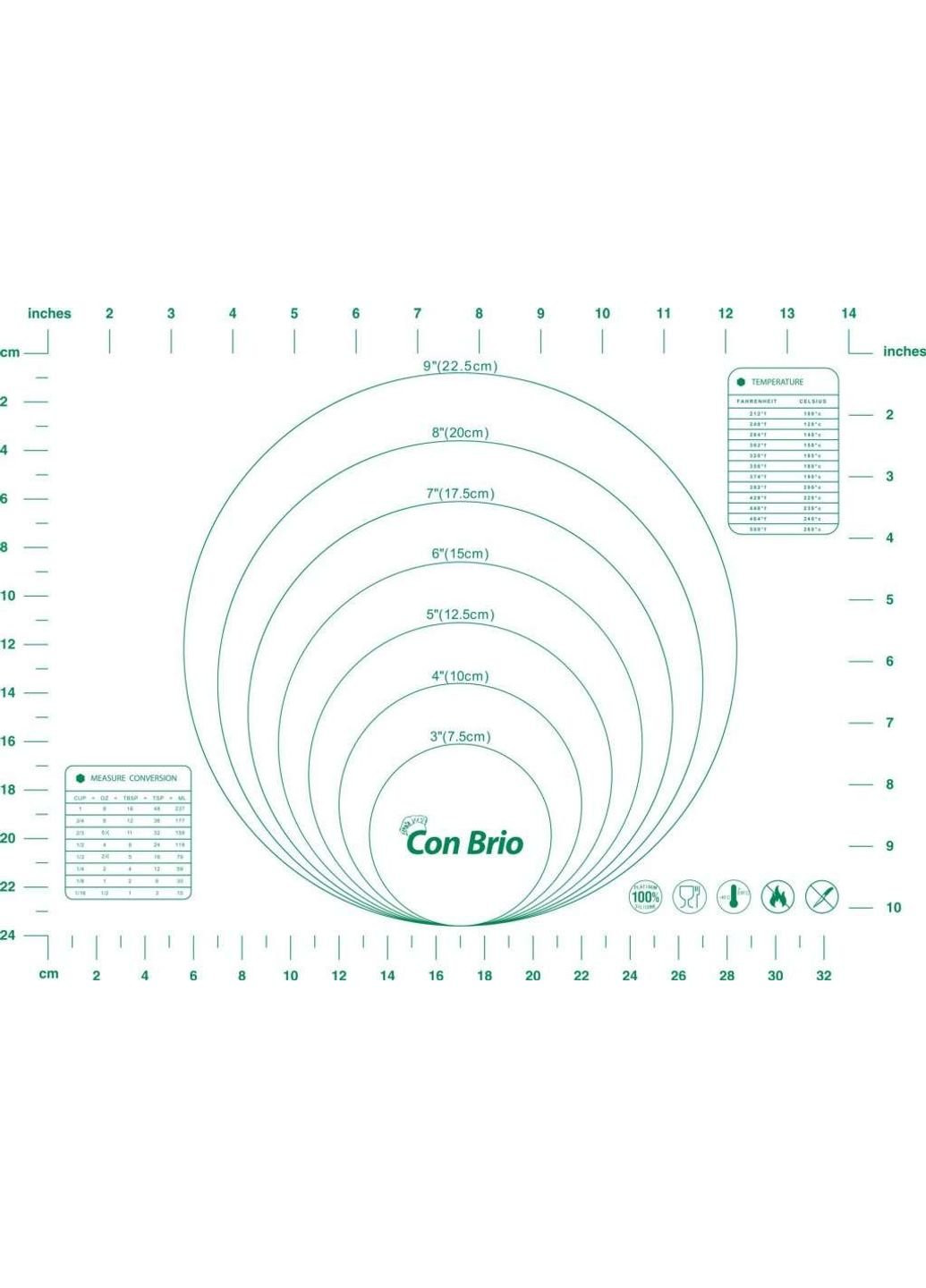 Силіконовий килимок 30х40 см CB-675-Green Con Brio (253630464)