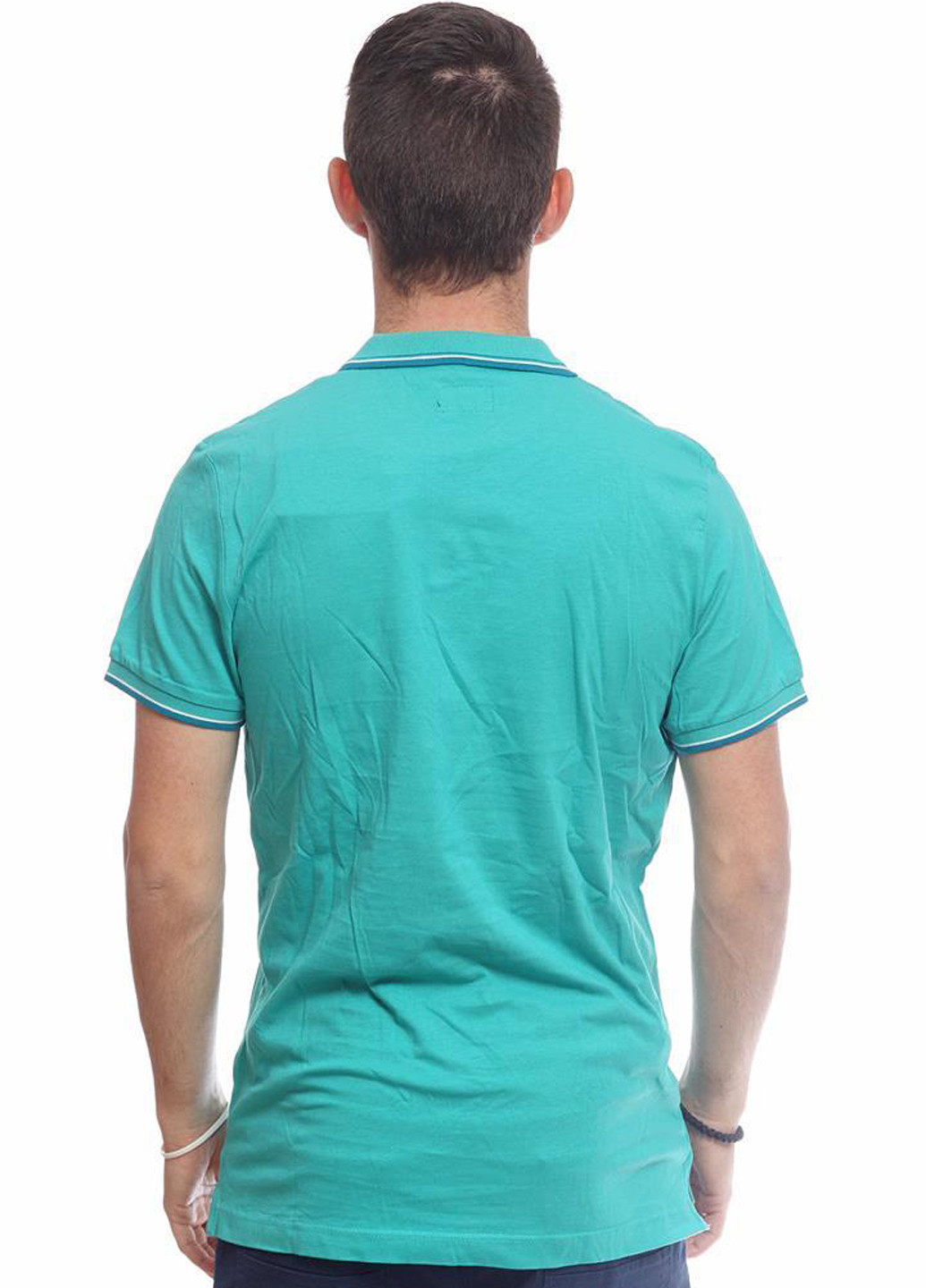 Бирюзовая футболка-поло для мужчин Kenvelo однотонная